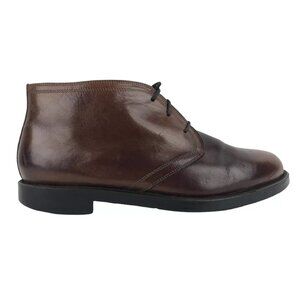 Francisco Mens‎ Brown Leather Almond Toe Lace Up Chukka Boots Size 10 D